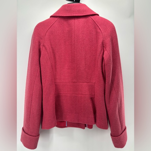 Boden pink wool blend jacket with scalloped hem size 8 - Picture 3 of 15